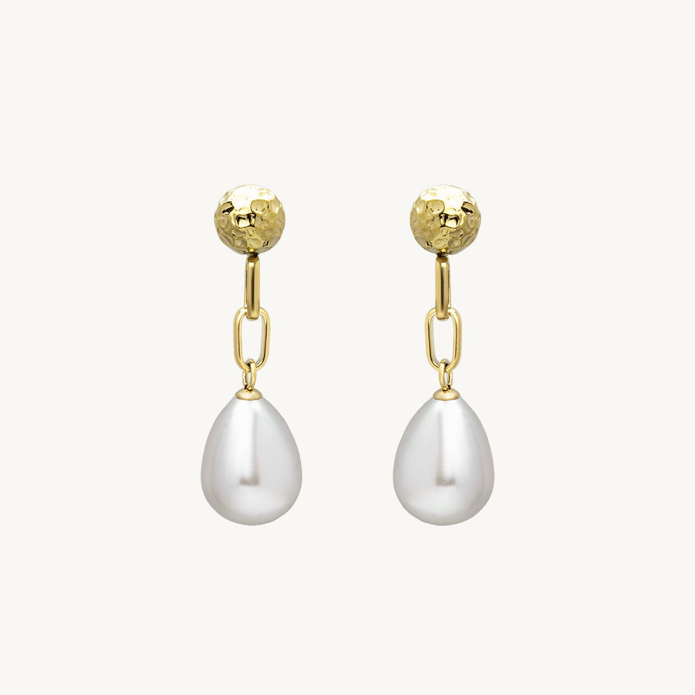 Link Chain Pearl Drop Earrings