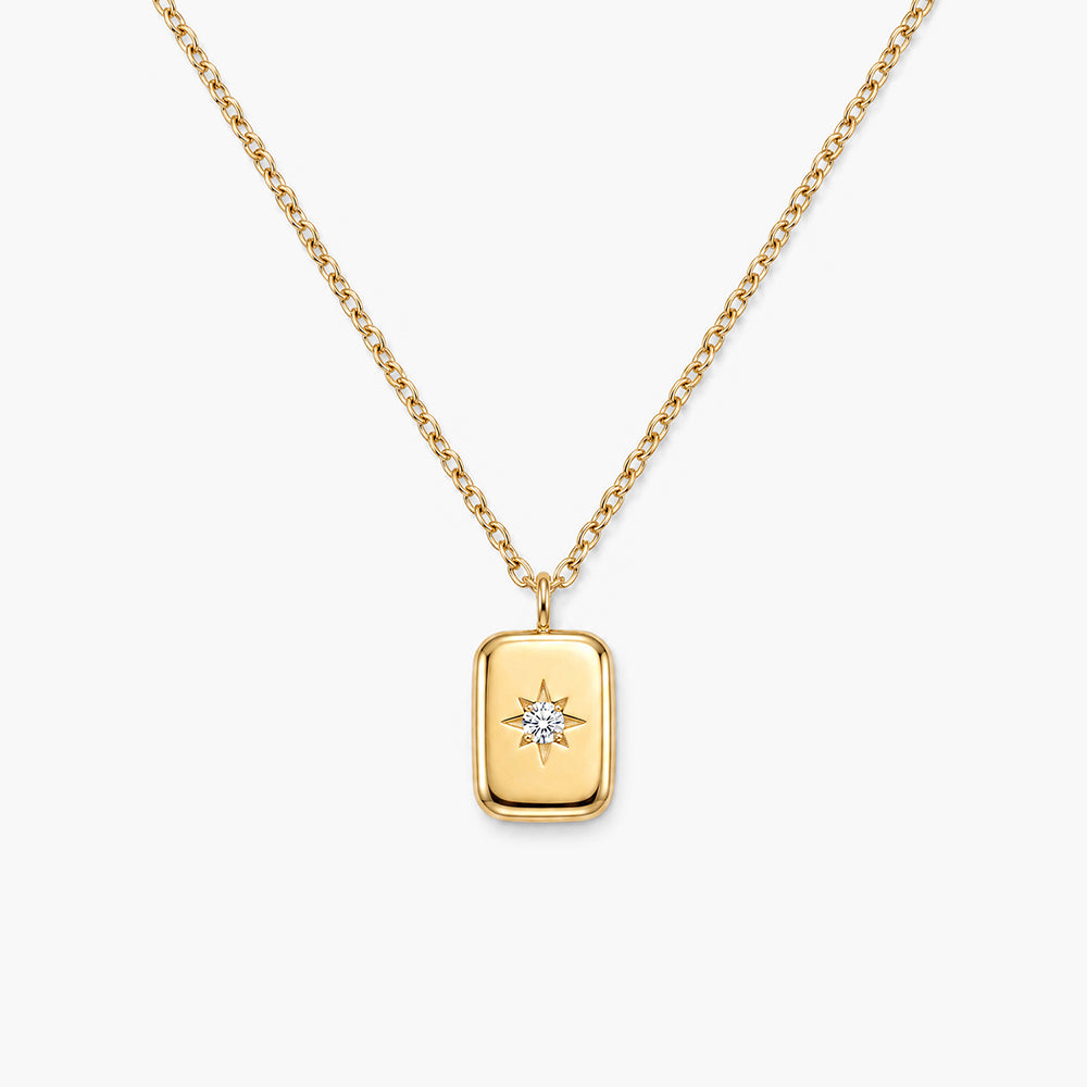 Vintage Radiance Rectangle Pendant Necklace
