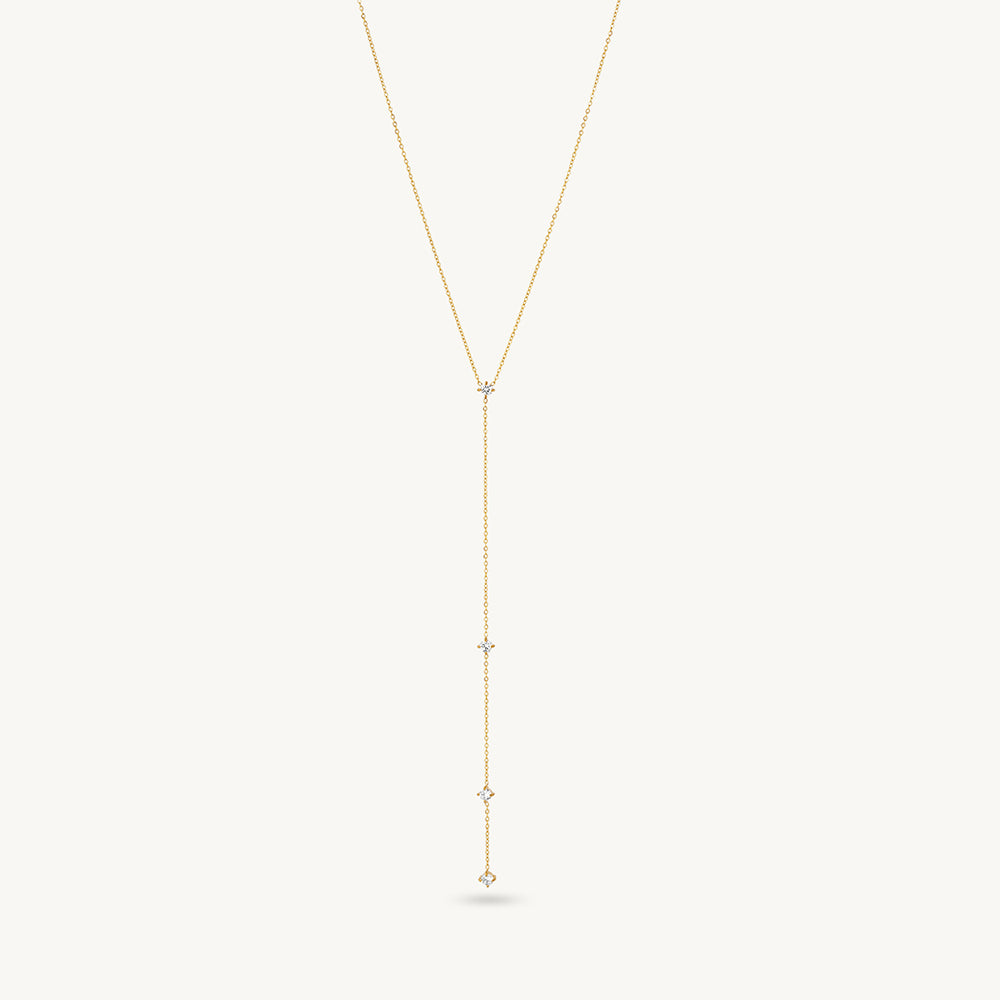 Crystal Y Drop Lariat Necklace