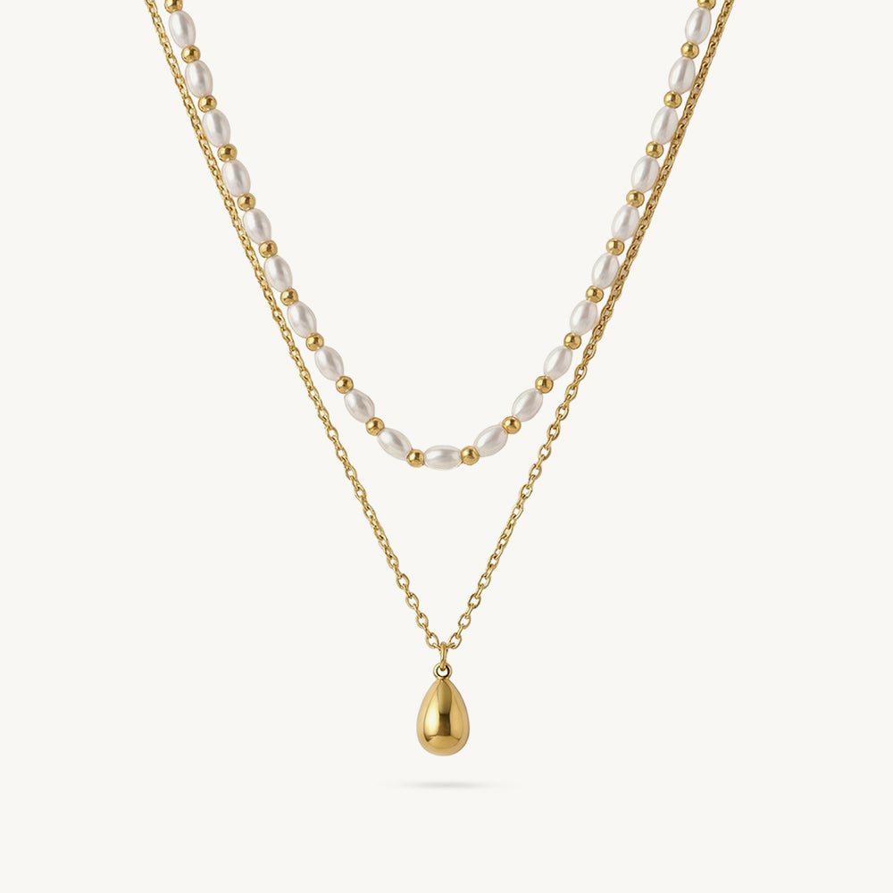 Mini Drop Pearl Layer Necklace