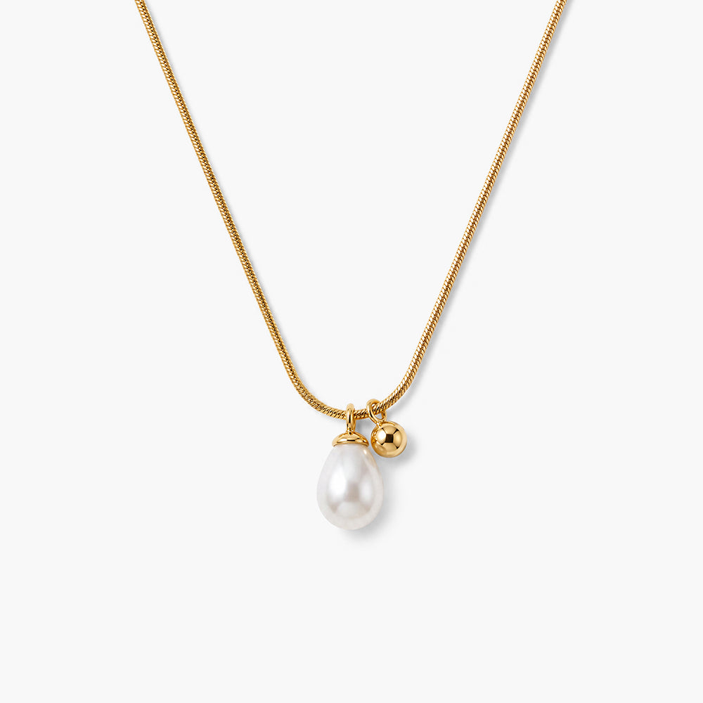 Soft Pearl Ball Charm Necklace