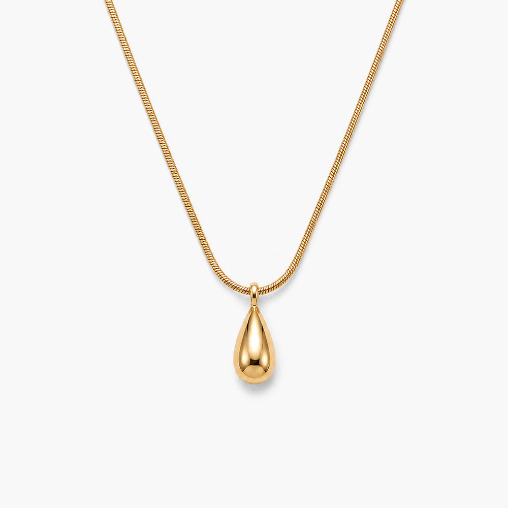 Solid Pear Drop Pendant Necklace