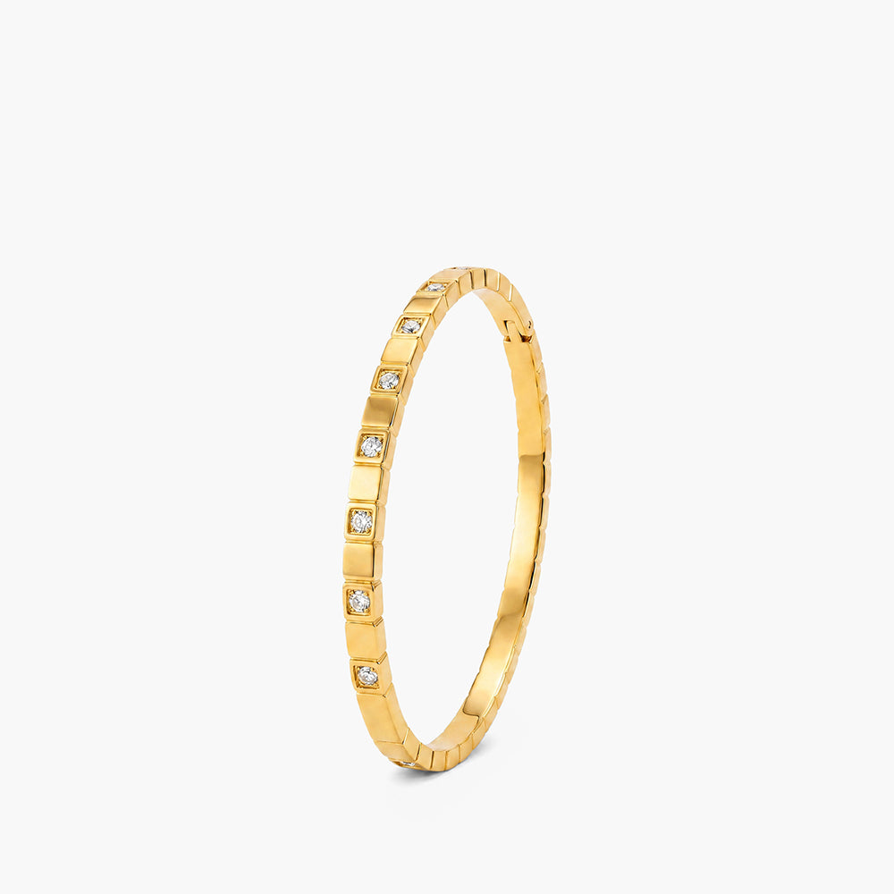 Slim Square Texture Bangle Bracelet