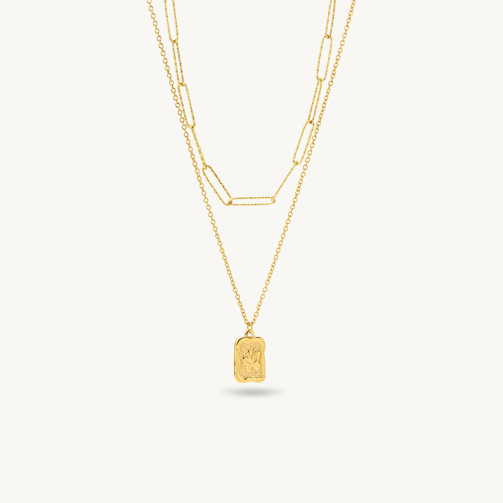 Pendant Link Chain Layered Necklace
