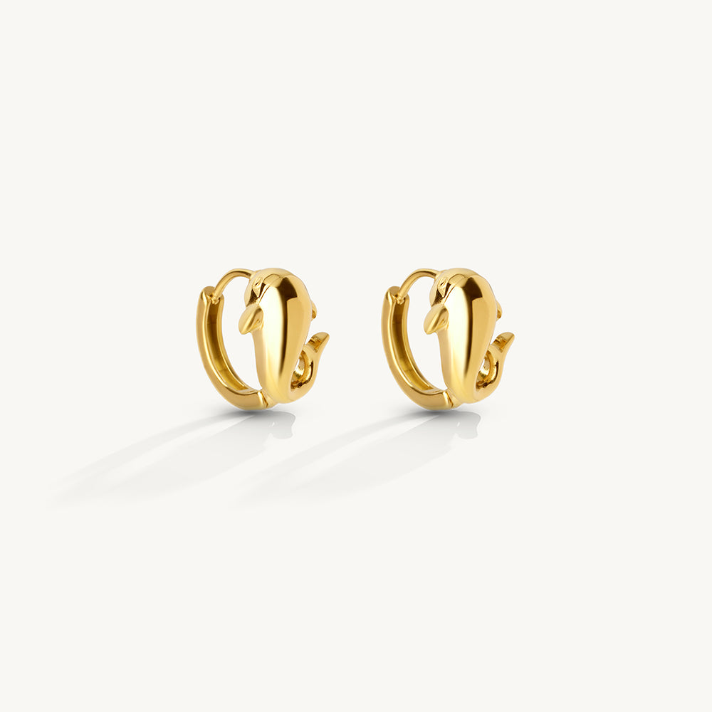 Mini Dolphin Hoop Earrings