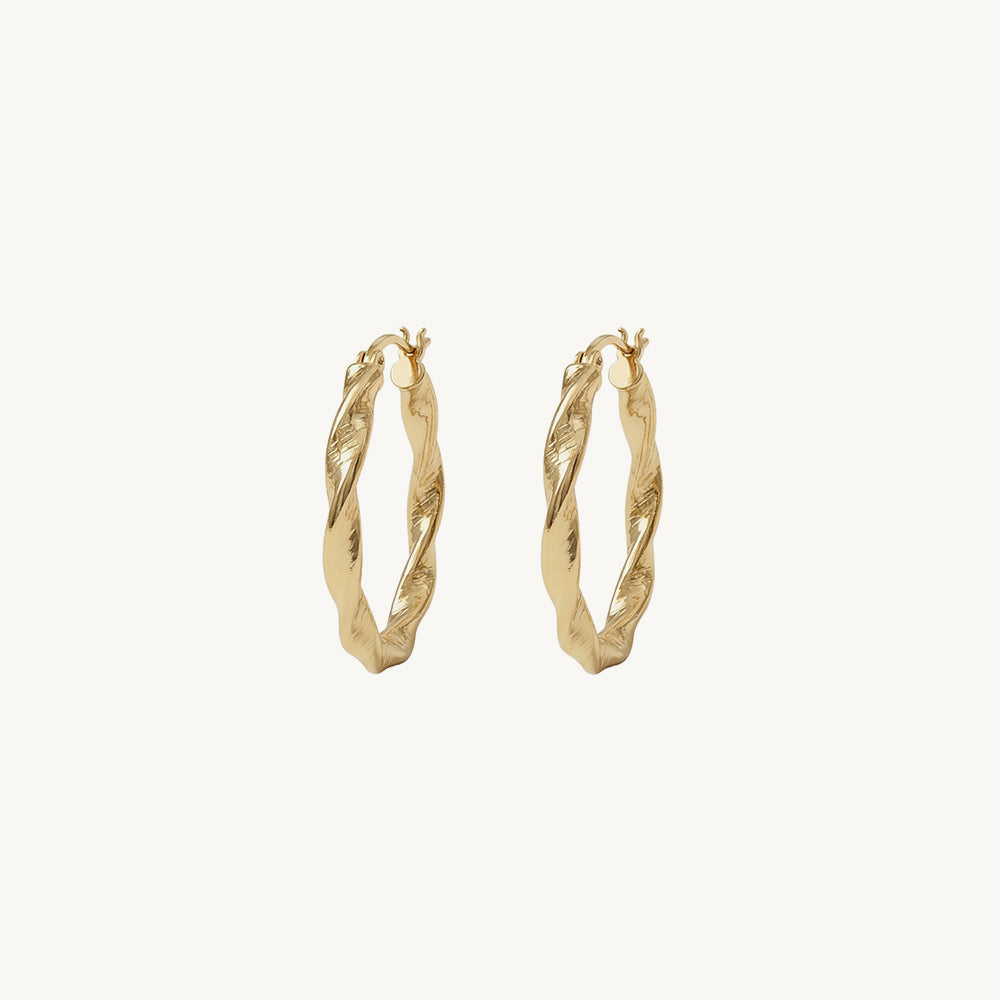 Finely Hammered Hoop Earrings