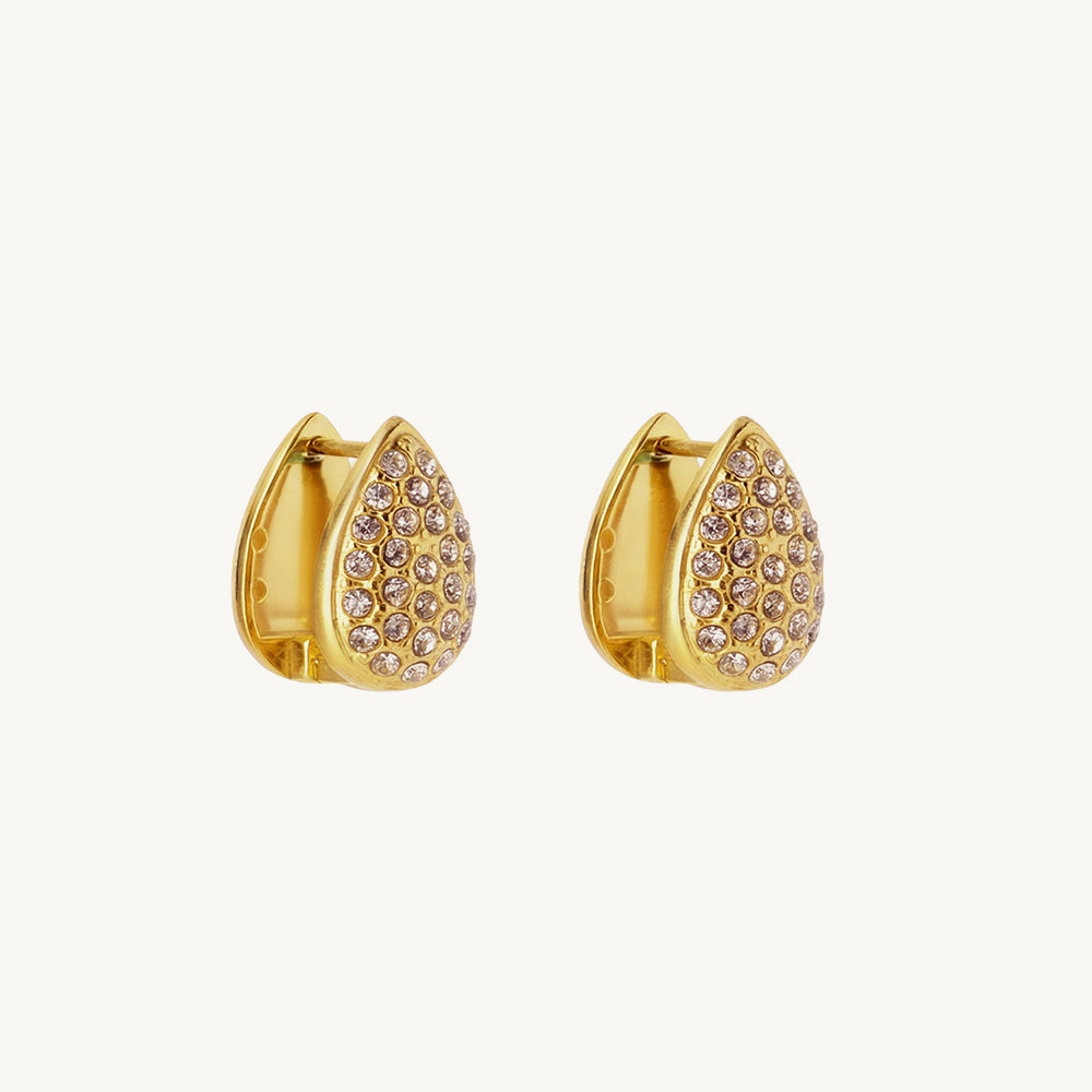 Crystal Bloom Petal Hoop Earrings