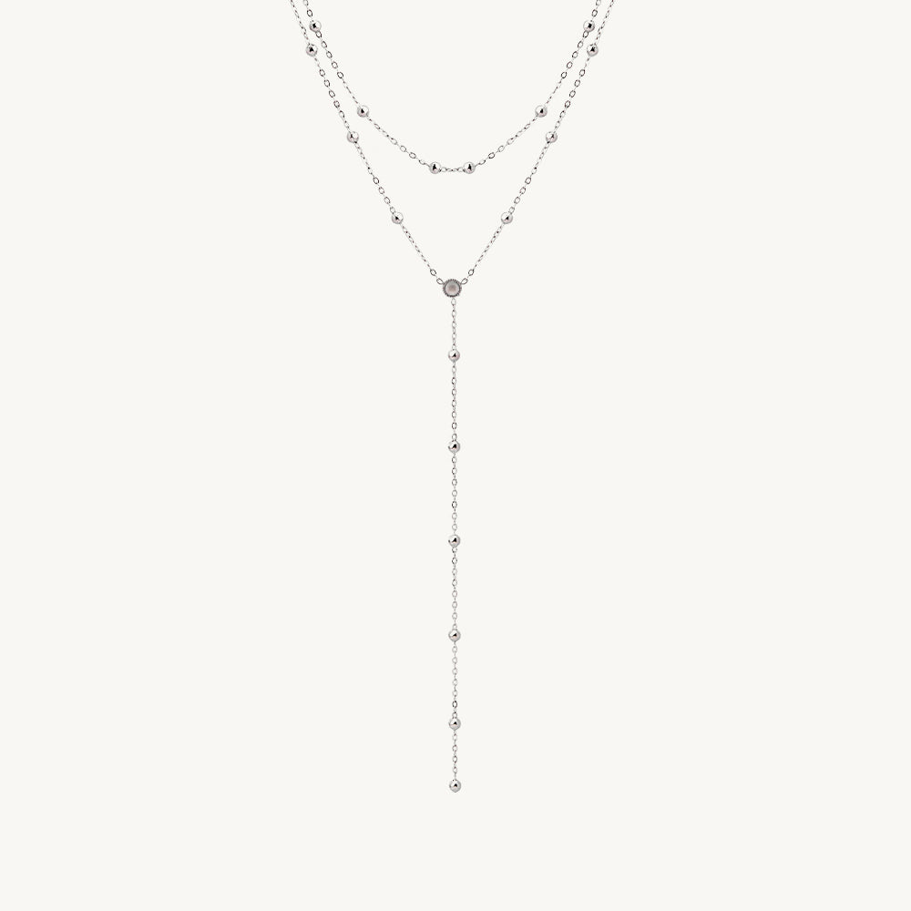 Tiny Beads Layered Lariat Necklace