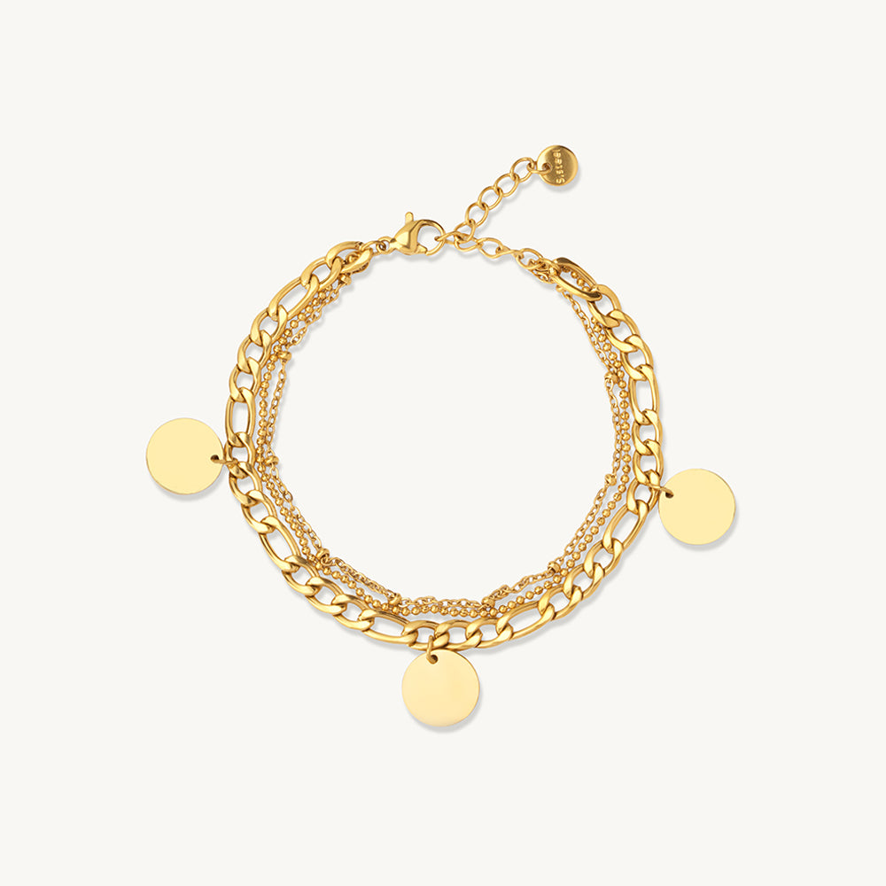 Trio Disc Charm Layer Bracelet