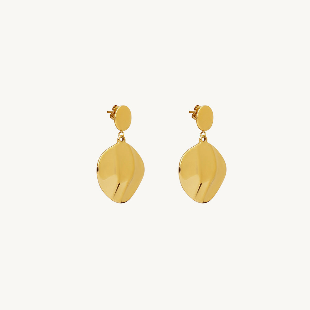 Hammered Disc Drop Earrings