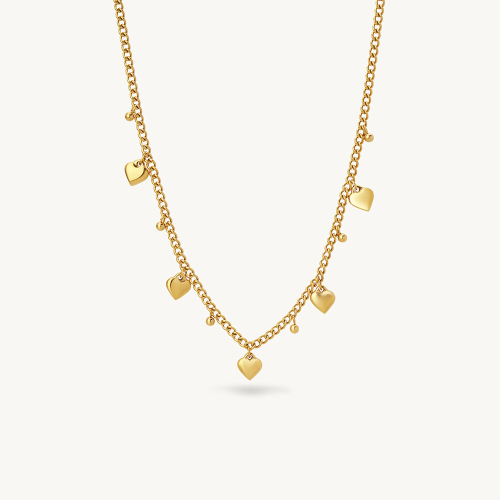 Heart Bead Charm Necklace