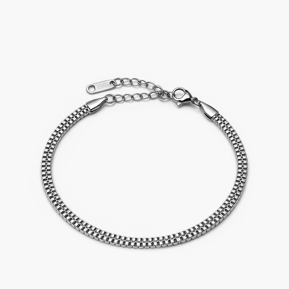 Silver Herringbone Chain Bracelet