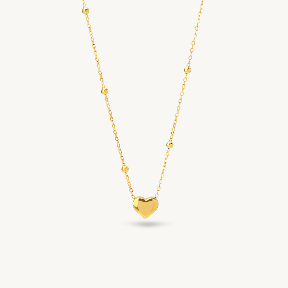 Mini Bead Accent Heart Necklace