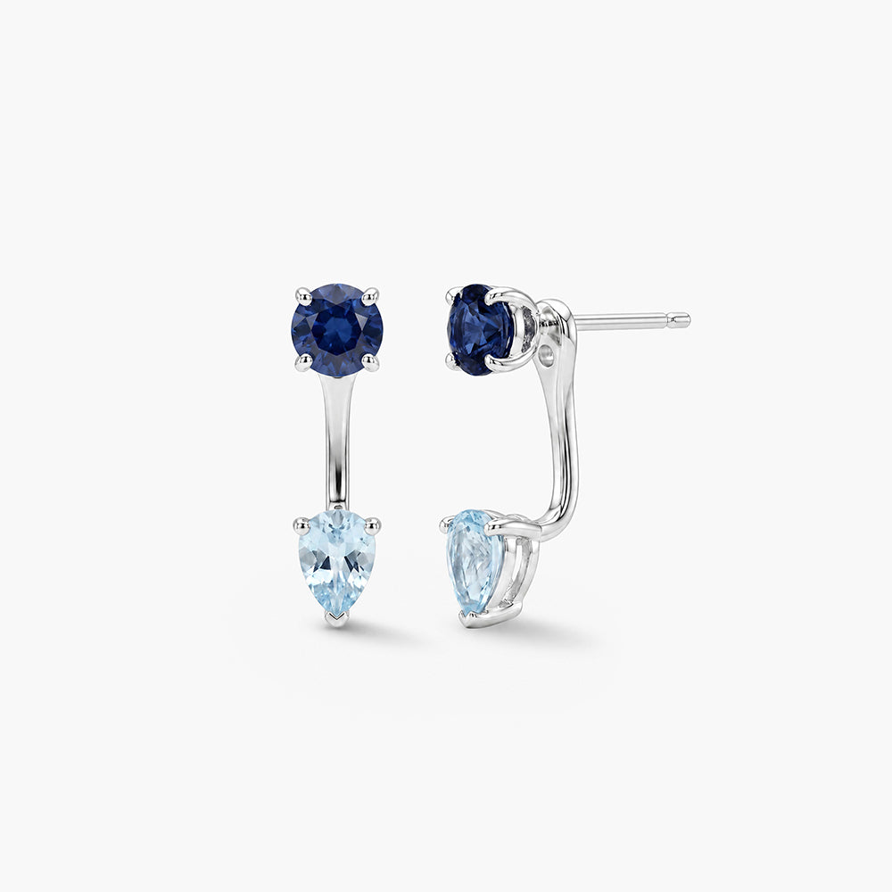 Pear Crystal Drop Platinum Plated 925 Sterling Silver Earrings