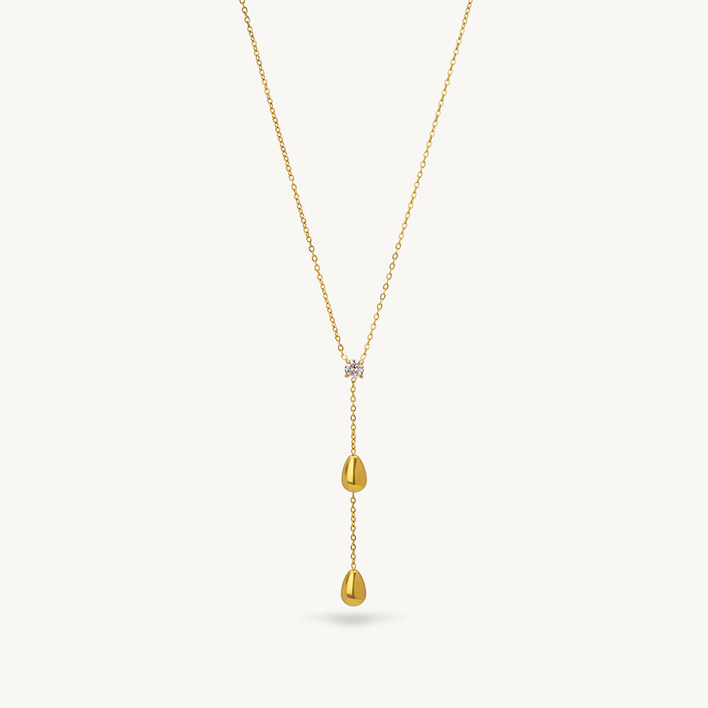 Crystal Beadfall Lariat Necklace