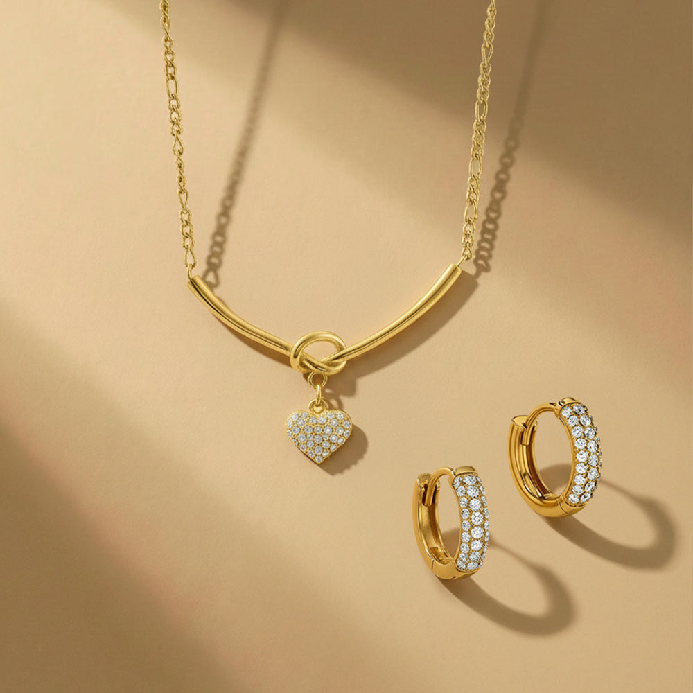 Luminous Heart Charm Jewellery Set