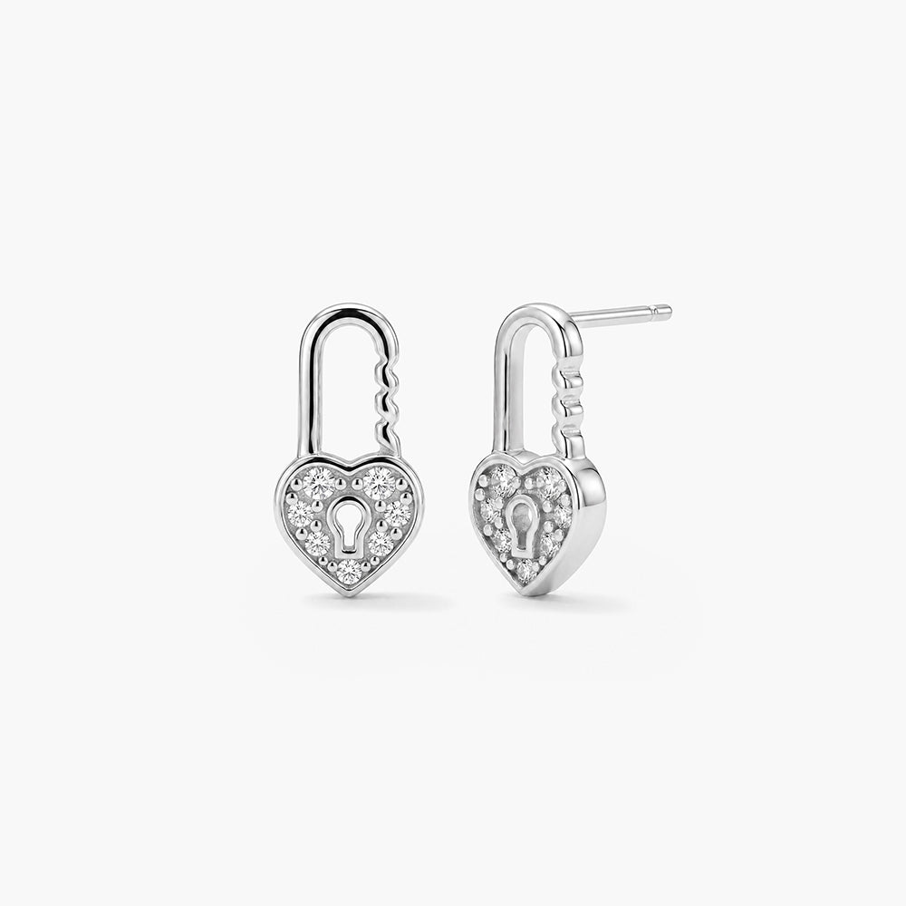 Aveline Heart Drop Platinum Plated 925 Sterling Silver Earrings