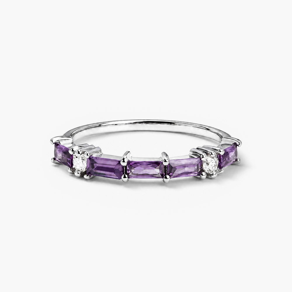 Celeste Lavender Glow Platinum Plated 925 Sterling Silver Ring