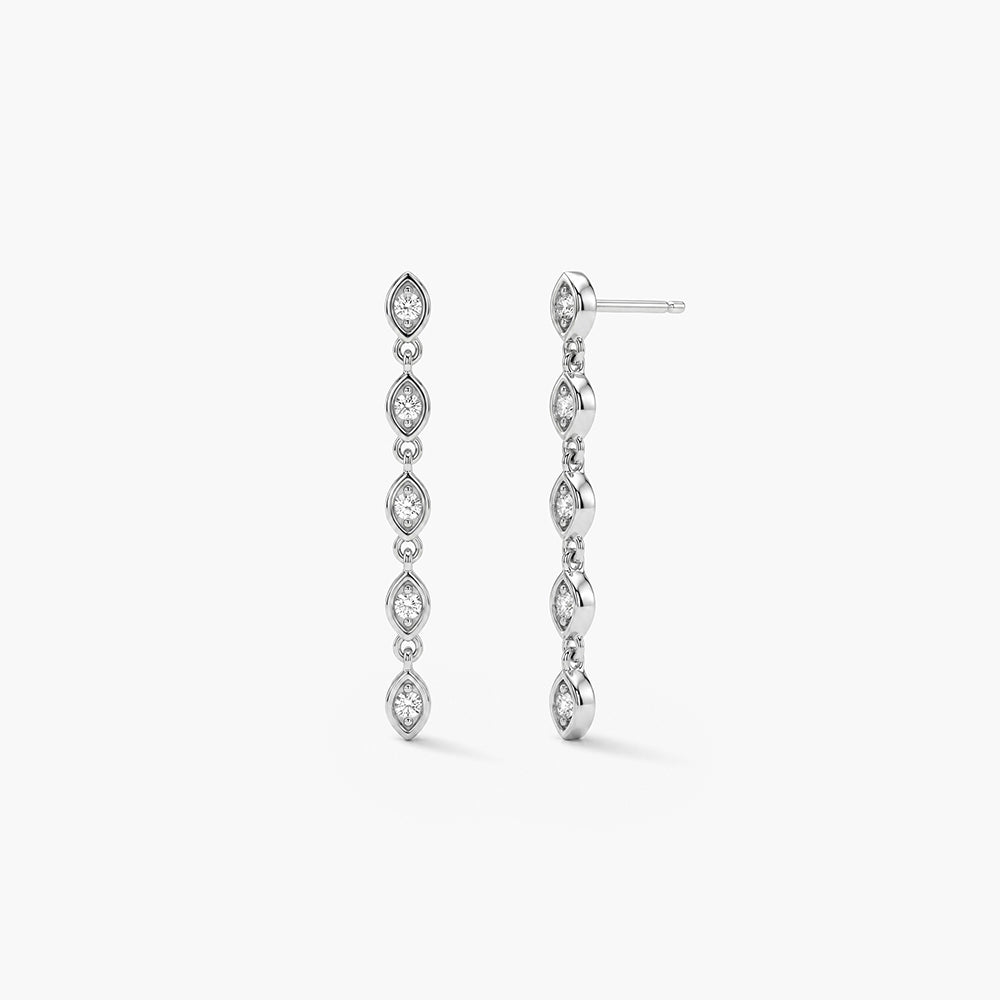 Marquise Muse Platinum Plated 925 Sterling Silver Earrings