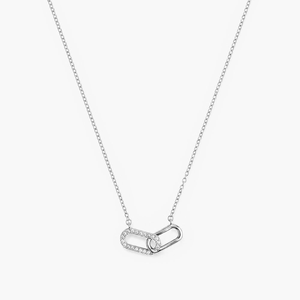Elysia Interlock Platinum Plated 925 Sterling Silver Necklace