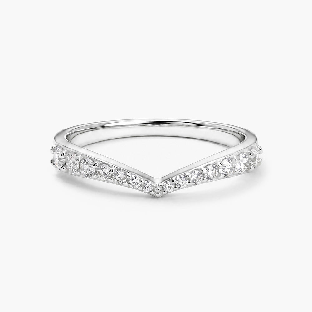 Elara Wave Platinum Plated 925 Sterling Silver Ring