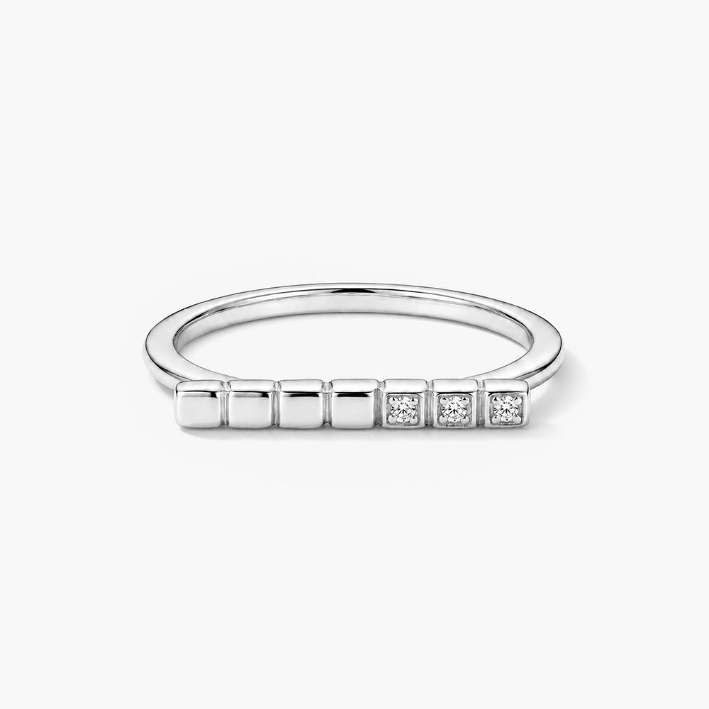 Aurielle Linea Platinum Plated 925 Sterling Silver Ring