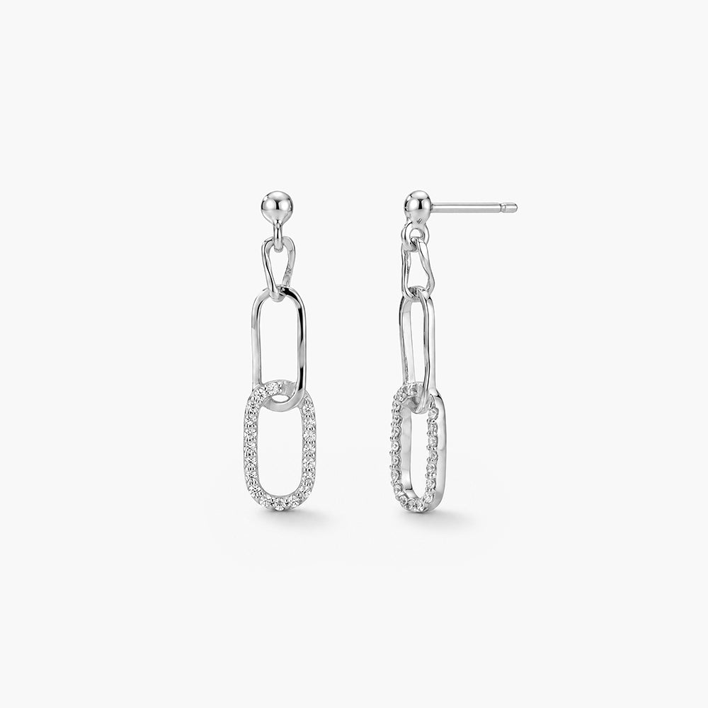 Celeste Bond Drop Platinum Plated 925 Sterling Silver Earrings