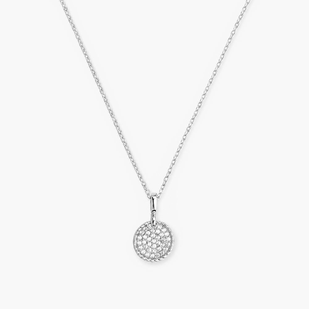 Liora Halo Bloom Platinum Plated 925 Sterling Silver Necklace