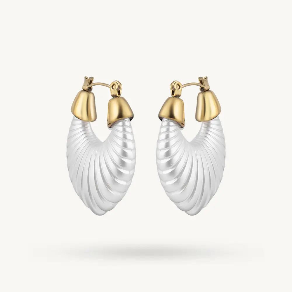 Shell Texture Hoop Earring