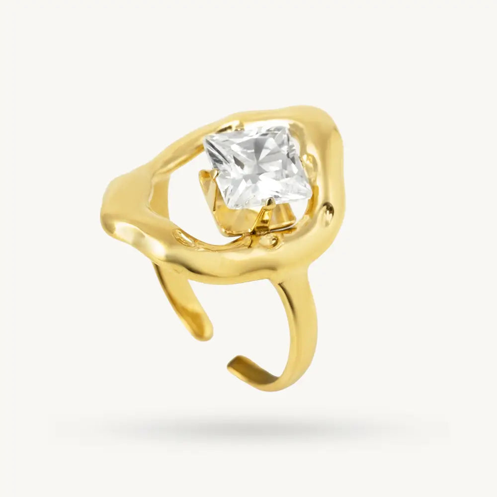 Irregular Circle CZ Ring