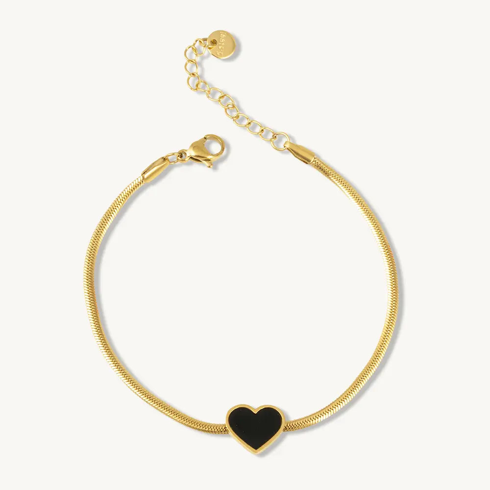 Chic Black Heart Bracelet