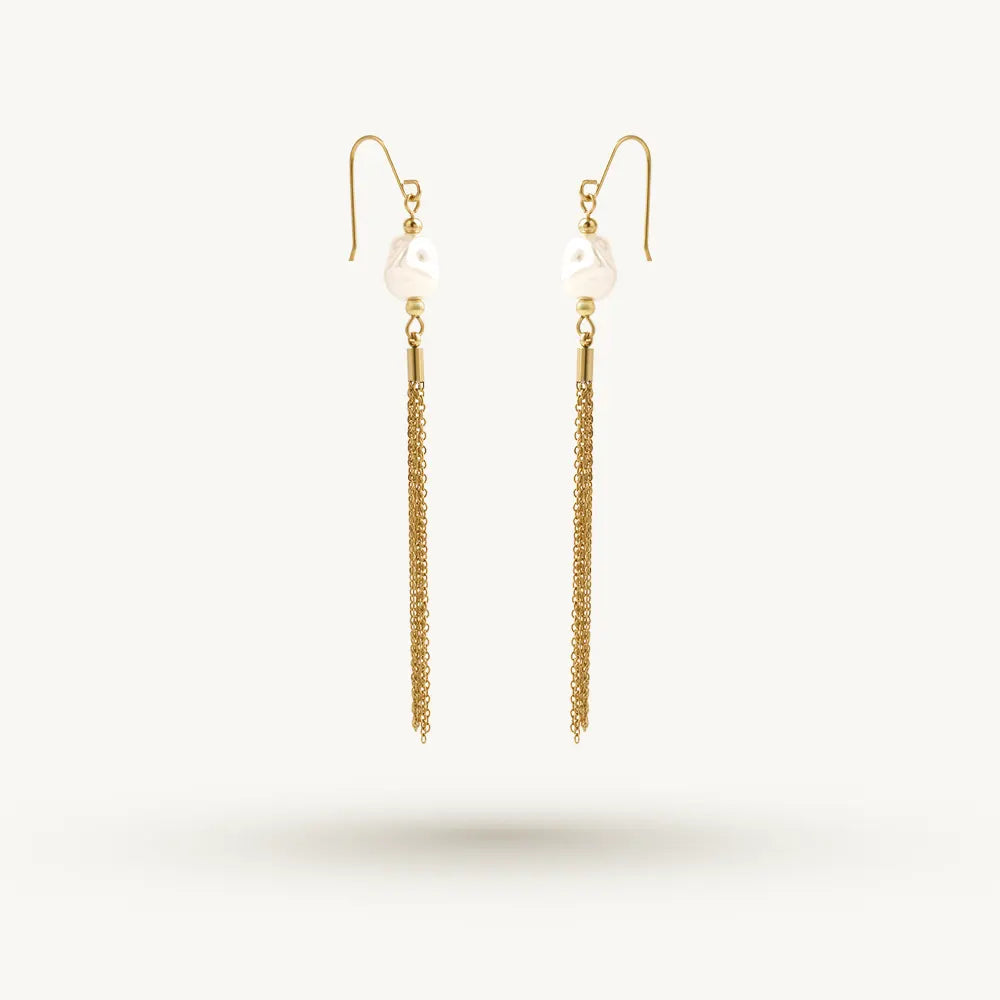 Mini Pearl Tassel Dangler Earrings