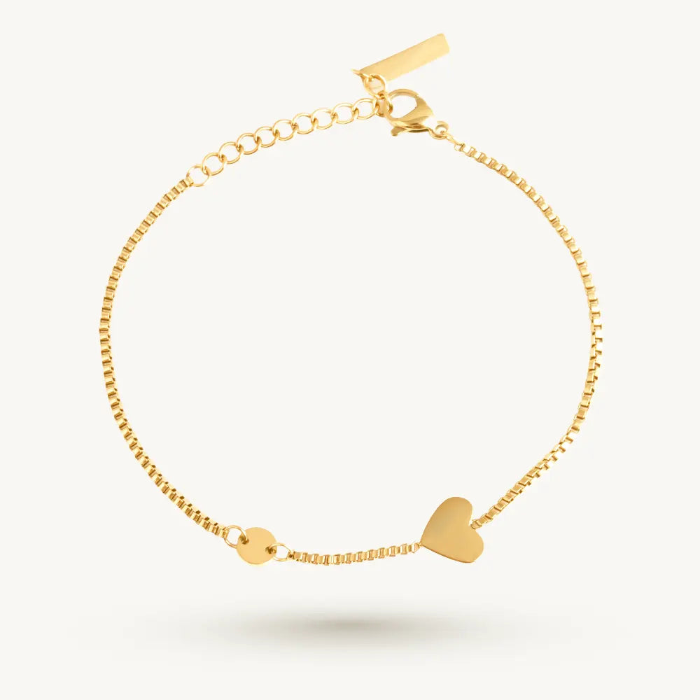 Dainty Heart Link Chain Bracelet