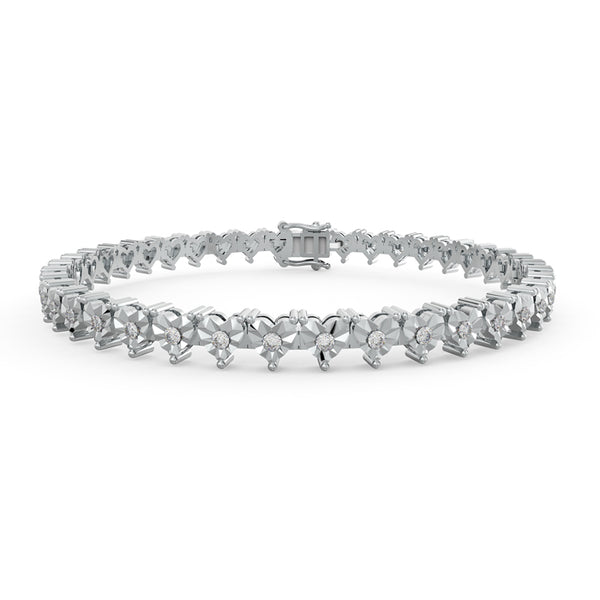 Infinity Glow Tennis 925 Sterling Silver Lab Grown Diamond Barcelet
