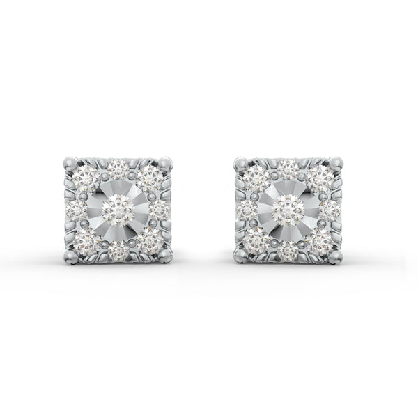 The Royal Essence 925 Sterling Silver Lab Grown Diamond Earrings