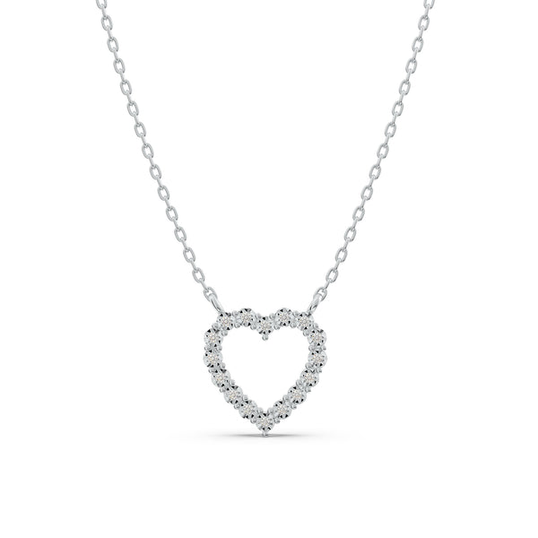 Starlit Charm Heart 925 Sterling Silver Lab Grown Diamond Pendant