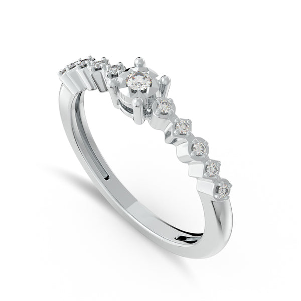 Petite Flora Radiance 925 Sterling Silver Lab Grown Diamond Ring