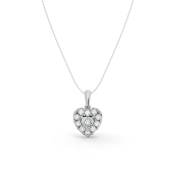 Starlight Shine Heart 925 Sterling Silver Lab Grown Diamond Pendant