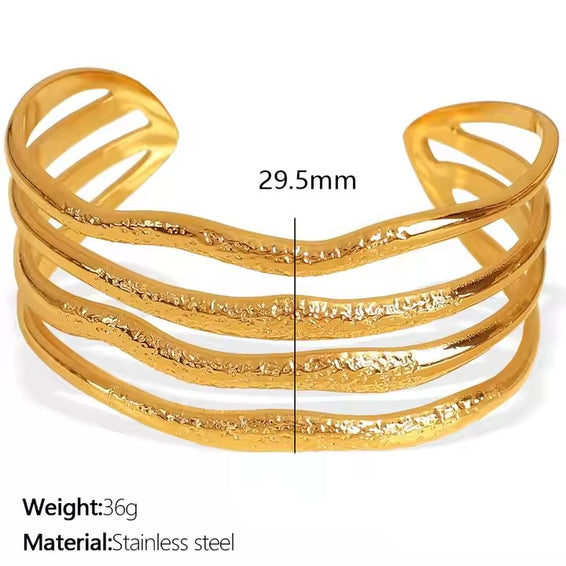 Golden Waves Cuff Bracelet