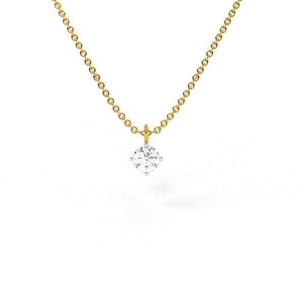 Pure Elegance 14k Gold and Diamond Pendant without Chain