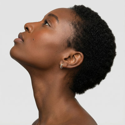 Beaded Loop 9KT Gold Lab Grown Diamond Earrings