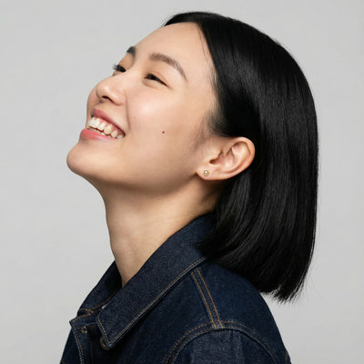 Hexa Star 9KT Gold Lab Grown Diamond Stud Earring