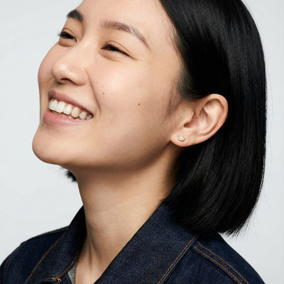 Royal Crown 9KT Gold Lab Grown Diamond Stud Earring