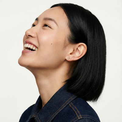 Floral Whimsy 9KT Gold Lab Grown Diamond Stud Earring