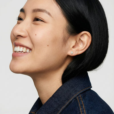 Dewdrop Elegance 9KT Gold Lab Grown Diamond Stud Earring