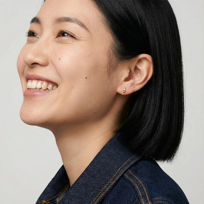 Ornate Glow 9KT Gold Lab Grown Diamond Stud Earring