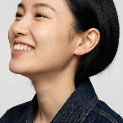 Lustrous Bouquet 9KT Gold Lab Grown Diamond Stud Earring