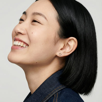 Elegant Edges 9KT Gold Lab Grown Diamond Stud Earring