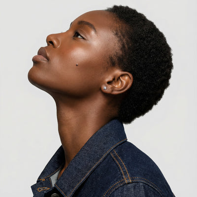 Starry Contrast 9KT Gold Lab Grown Diamond Earrings