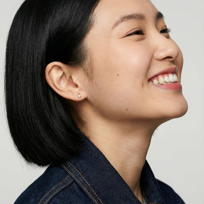 Aurora Oval 9KT Gold Lab Grown Diamond Stud Earring